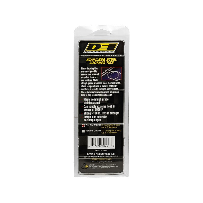 DEI - DEI Stainless Steel Locking Tie 8in - 8 per pack - Demon Performance