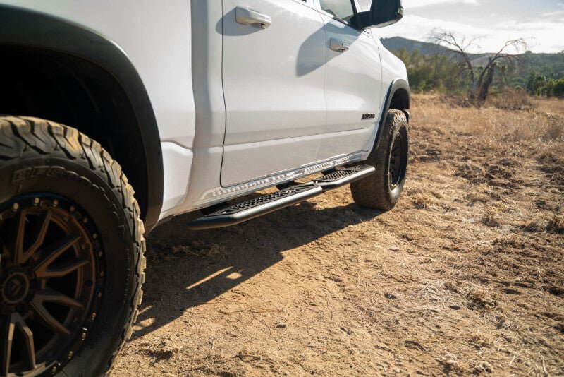DV8 Offroad - DV8 Offroad 19-25 RAM 1500 Crew Cab OE Plus Side Steps - Black Steel - Demon Performance