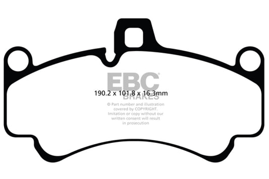 EBC - EBC 01 - 03 Porsche 911 (996) (Cast Iron Rotor only) 3.6 Twin Turbo GT2 Redstuff Front Brake Pads - Demon Performance