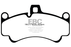 EBC - EBC 01 - 03 Porsche 911 (996) (Cast Iron Rotor only) 3.6 Twin Turbo GT2 Redstuff Front Brake Pads - Demon Performance