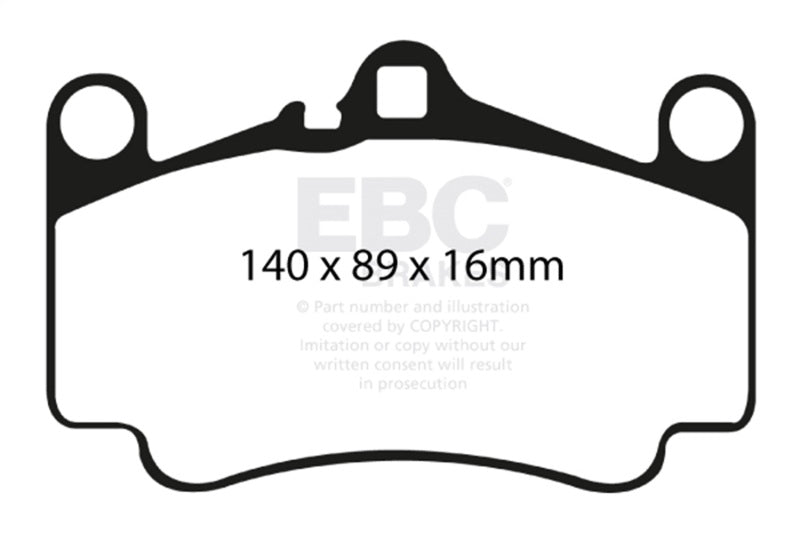 EBC - EBC 03 - 05 Porsche 911 (996) (Cast Iron Rotor only) 3.6 Carrera 4S Redstuff Front Brake Pads - Demon Performance