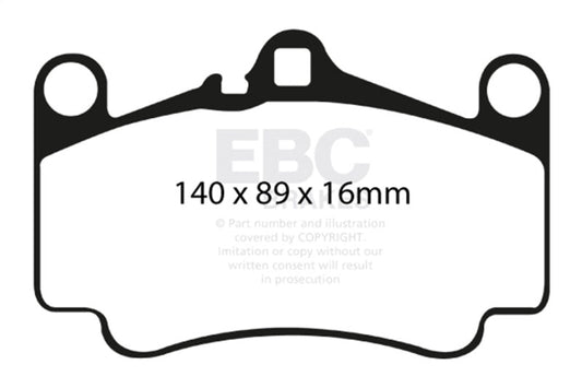 EBC - EBC 03 - 05 Porsche 911 (996) (Cast Iron Rotor only) 3.6 Carrera 4S Redstuff Front Brake Pads - Demon Performance
