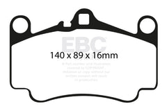 EBC - EBC 03 - 05 Porsche 911 (996) (Cast Iron Rotor only) 3.6 Carrera 4S Redstuff Front Brake Pads - Demon Performance