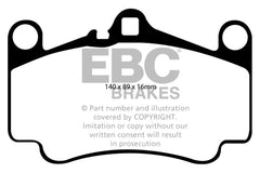 EBC - EBC 03 - 05 Porsche 911 (996) (Cast Iron Rotor only) 3.6 Carrera 4S Yellowstuff Front Brake Pads - Demon Performance