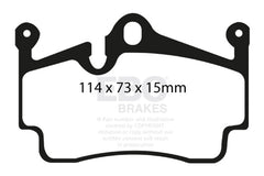 EBC - EBC 04 - 08 Porsche Boxster (Cast Iron Rotors only) 2.7 Yellowstuff Rear Brake Pads - Demon Performance