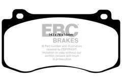 EBC - EBC 05 - 10 Chrysler 300C 6.1 SRT8 Yellowstuff Front Brake Pads (Excl 6 Piston Calipers) - Demon Performance