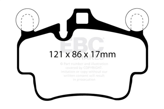 EBC - EBC 07 - 08 Porsche 911 (997) (Cast Iron Rotor only) 3.6 Carrera 2 Redstuff Front Brake Pads - Demon Performance