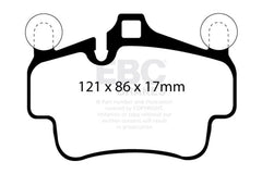EBC - EBC 07 - 08 Porsche 911 (997) (Cast Iron Rotor only) 3.6 Carrera 2 Redstuff Front Brake Pads - Demon Performance