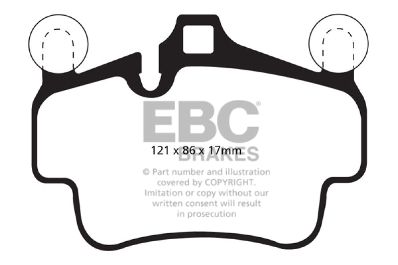EBC - EBC 07 - 08 Porsche 911 (997) (Cast Iron Rotor only) 3.6 Carrera 2 Redstuff Front Brake Pads - Demon Performance