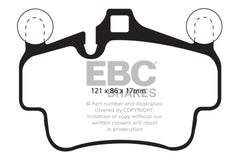 EBC - EBC 07 - 08 Porsche 911 (997) (Cast Iron Rotor only) 3.6 Carrera 2 Redstuff Front Brake Pads - Demon Performance