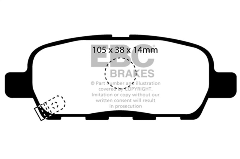 EBC - EBC 08 - 13 Infiniti EX35 3.5 Ultimax2 Rear Brake Pads - Demon Performance