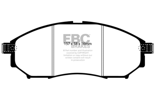 EBC - EBC 08 - 13 Infiniti EX35 3.5 Yellowstuff Front Brake Pads - Demon Performance
