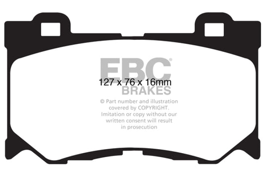 EBC - EBC 08 - 13 Infiniti FX50 5.0 Yellowstuff Front Brake Pads - Demon Performance