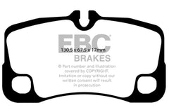 EBC - EBC 09 - 12 Porsche 911 (997) (Cast Iron Rotor only) 3.6 Carrera 2 Redstuff Rear Brake Pads - Demon Performance