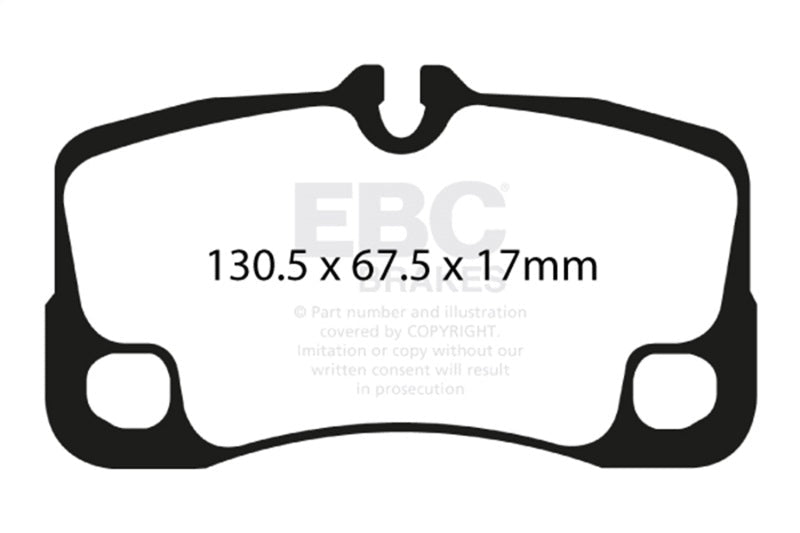 EBC - EBC 09 - 12 Porsche 911 (997) (Cast Iron Rotor only) 3.6 Carrera 2 Yellowstuff Rear Brake Pads - Demon Performance