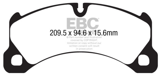 EBC - EBC 10+ Porsche Cayenne 3.6 Yellowstuff Front Brake Pads - Demon Performance