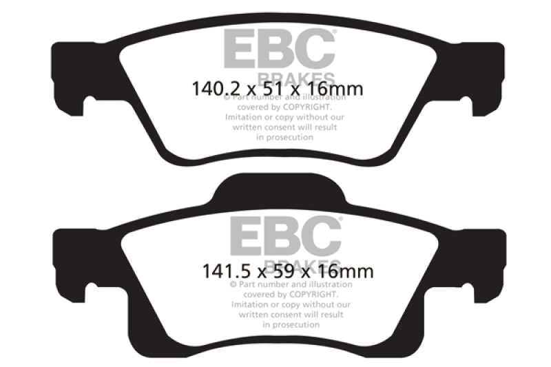 EBC - EBC 11+ Dodge Durango 3.6 Ultimax2 Rear Brake Pads - Demon Performance