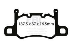 EBC - EBC 13 - 15 Porsche 911 (991) (Cast Iron Rotor only) 3.8 GT3 Yellowstuff Rear Brake Pads - Demon Performance