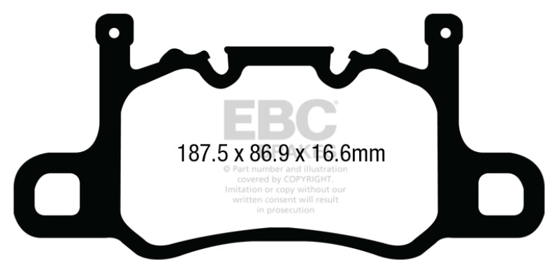 EBC - EBC 13 - 15 Porsche 911 (991) (Cast Iron Rotor only) 3.8 GT3 Yellowstuff Rear Brake Pads - Demon Performance