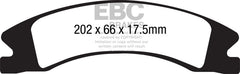 EBC - EBC 15+ Cadillac Escalade Ext/Esv 6.2 2WD Yellowstuff Front Brake Pads - Demon Performance