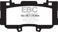 EBC - EBC 15+ Ford Mustang 2.3 Turbo Performance Pkg Redstuff Front Brake Pads - Demon Performance