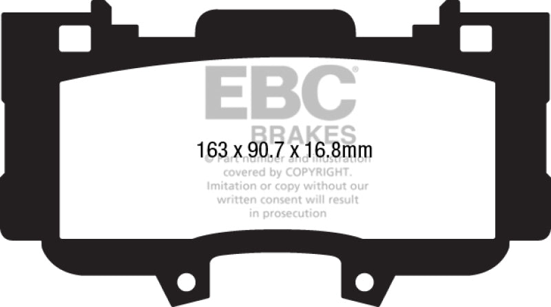 EBC - EBC 15+ Ford Mustang 2.3 Turbo Performance Pkg Yellowstuff Front Brake Pads - Demon Performance