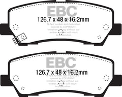 EBC - EBC 15+ Ford Mustang 2.3 Turbo Performance Pkg Yellowstuff Rear Brake Pads - Demon Performance