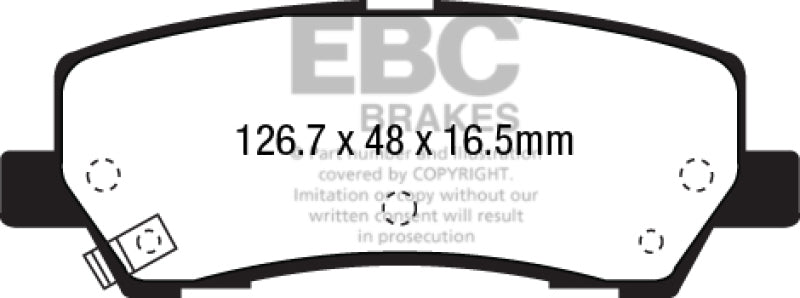 EBC - EBC 15+ Ford Mustang 2.3 Turbo Yellowstuff Rear Brake Pads - Demon Performance