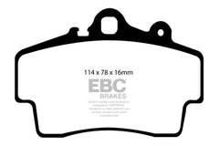 EBC - EBC 97 - 99 Porsche Boxster (Cast Iron Rotors only) 2.5 Yellowstuff Front Brake Pads - Demon Performance