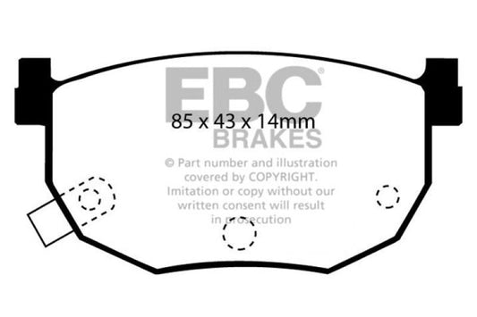 EBC - EBC 99 - 01 Hyundai Elantra 2.0 Greenstuff Rear Brake Pads - Demon Performance