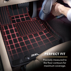 3D MAXpider 2009-2015 Nissan Titan Crew Cab Kagu 1st & 2nd Row Floormats - Black
