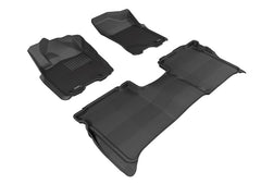 3D MAXpider 2009-2015 Nissan Titan Crew Cab Kagu 1st & 2nd Row Floormats - Black