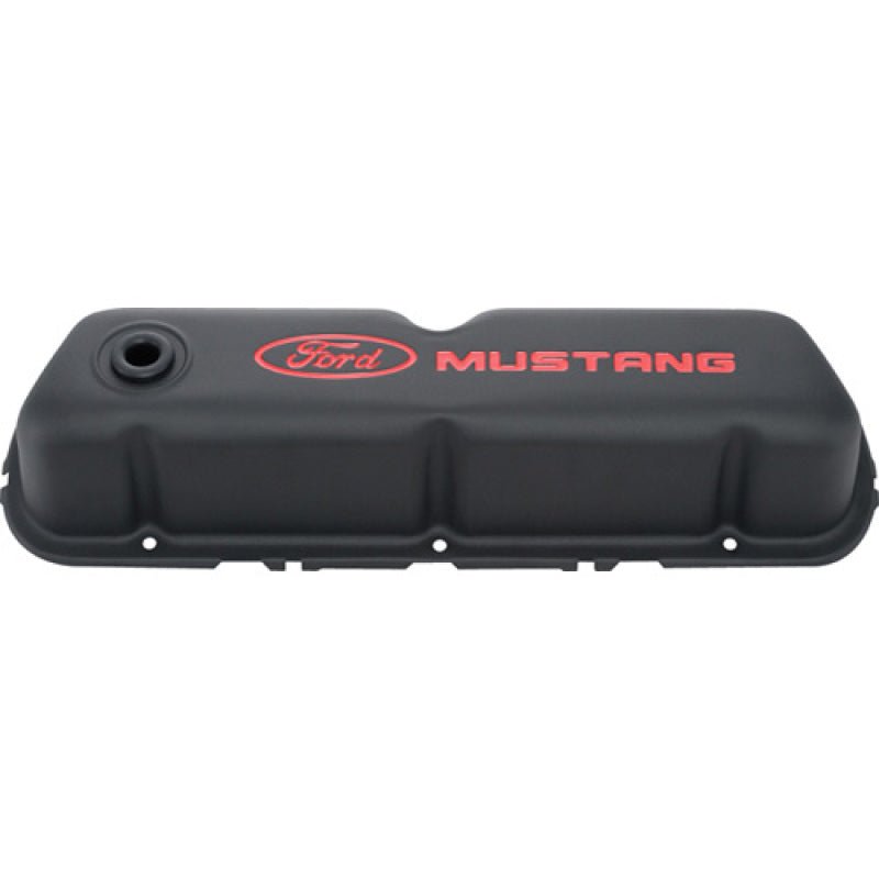 Ford Racing - Ford Mustang Logo Black Crinkle Valve Cover - Demon Performance