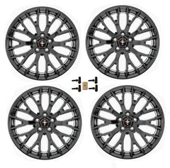 Ford Racing - Ford Racing 15 - 16 Mustang GT 19X9 and 19X9.5 Wheel Set with TPMS Kit - Matte Black - Demon Performance