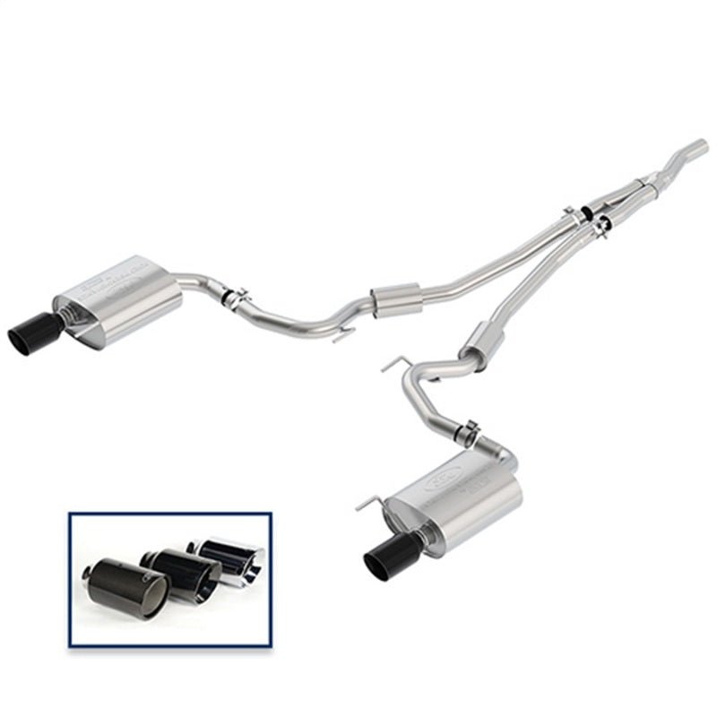 Ford Racing - Ford Racing 2018 Mustang 2.3L Ecoboost Cat - Back Sport Exhaust System w/Black Chrome Tips - Demon Performance