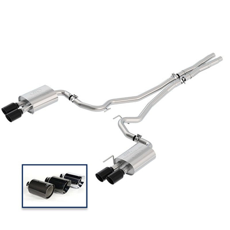 Ford Racing - Ford Racing 2018+ Mustang GT 5.0L Cat - Back Extreme Exhaust System w/ Quad Black Chrome Tips - Demon Performance