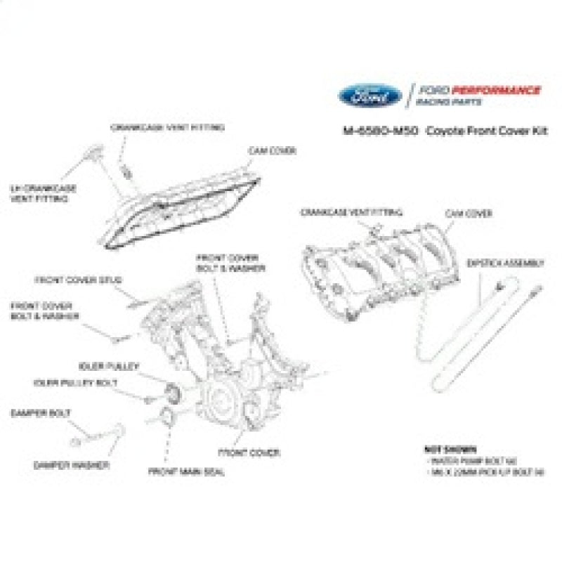 Ford Racing 5.0L Coyote Timing/Front Cover and Cam Cover KIT Demon