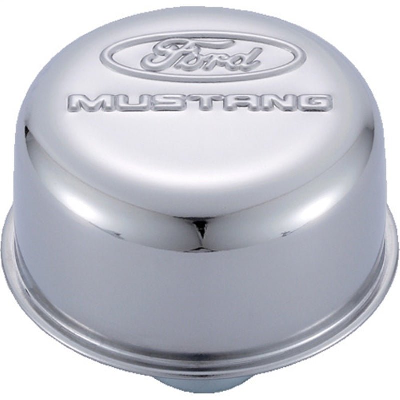 Ford Racing - Ford Racing Chrome Breather Cap w/ Ford Mustang Logo - Demon Performance