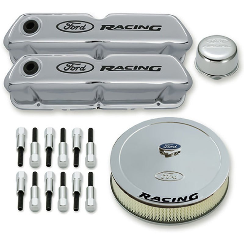 Ford Racing - Ford Racing Complete Dress Up Kit Chrome Finish w/Black Emblems - Demon Performance