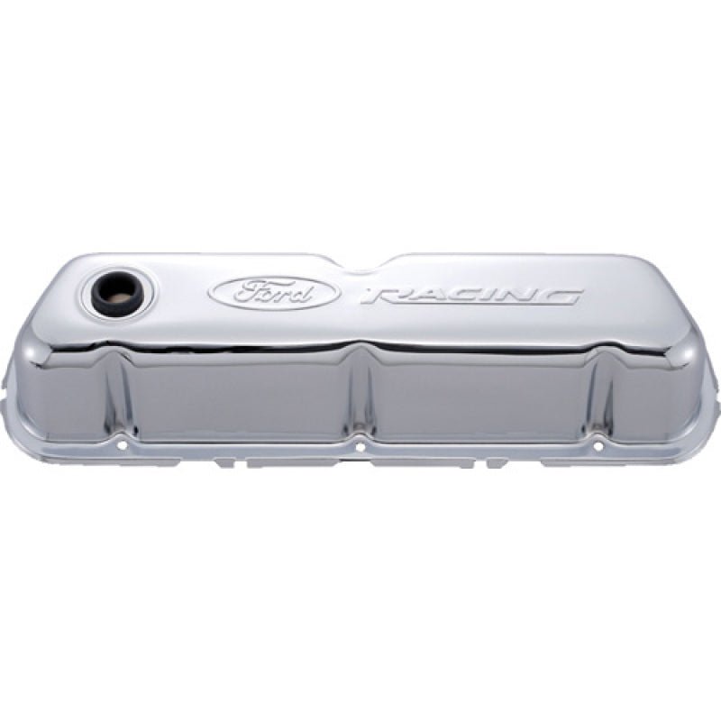 Ford Racing - Ford Racing Embosses Logo Stamped Steel Valve Cover Chrome - Demon Performance