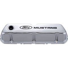 Ford Racing - Ford Racing Ford Mustang Logo Stamped Steel Chrome Valve Covers - Demon Performance