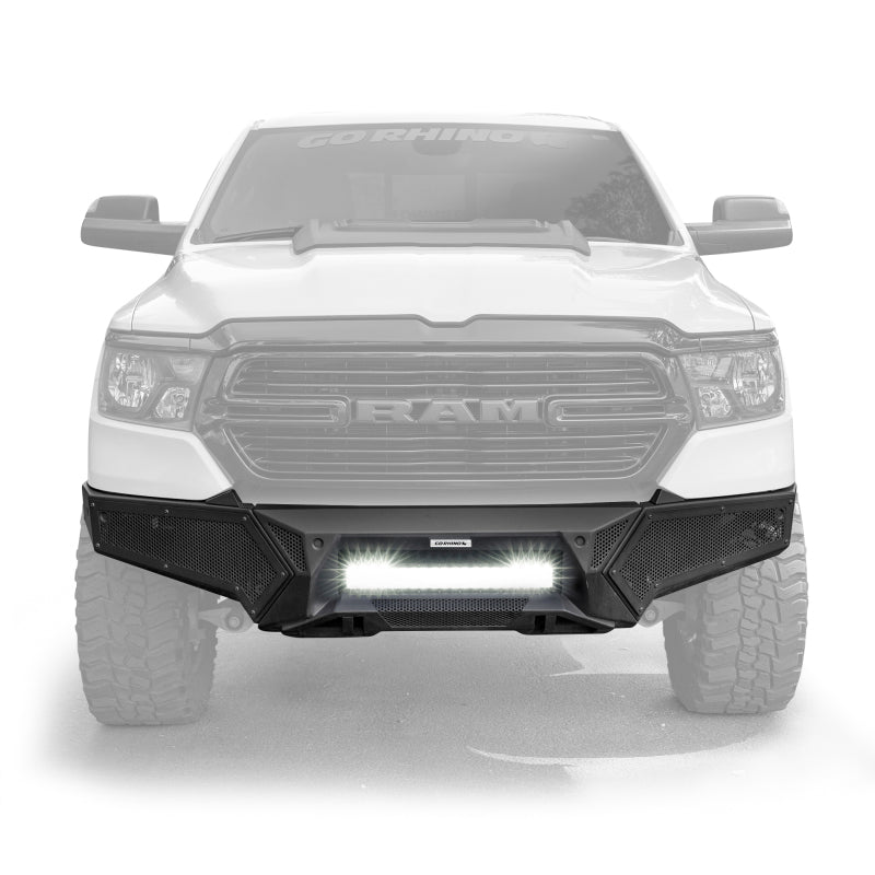 Go Rhino - Go Rhino 19 - 24 Ram 1500 (Excl. Rebel/Warlock/TRX) Element Front Bumper w/Pwr Bar - Tex. Blk - Demon Performance