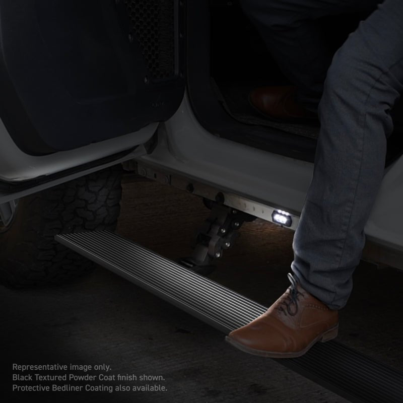 Go Rhino - Go Rhino 19 - 24 Ram 1500 Quad Cab 4dr E1 Electric Running Board Kit (No Drill) - Bedliner Coating - Demon Performance