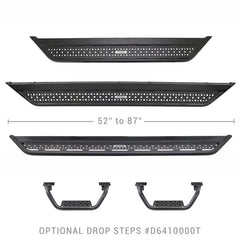 Go Rhino - Go Rhino Dominator Extreme D6 SideSteps - Tex Blk - 4in Drop Down Steps (Pair) - Demon Performance