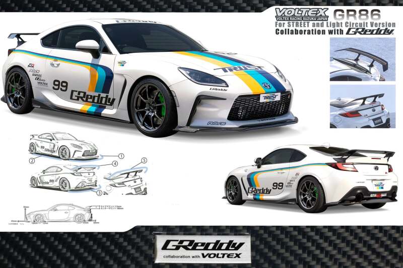 GReddy - GReddy 2022+ Subaru BRZ X VOLTEX Aero Kit Front Under Spoiler FRP - Demon Performance