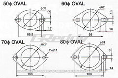 GReddy - GReddy 70mm Exhaust Oval Gasket - Demon Performance