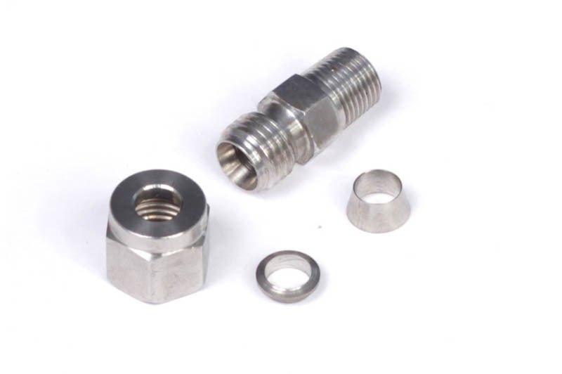 Haltech - Haltech 1/4in Stainless Compression 1/8in NPT Thread Fitting Kit (Incl Nut & Ferrule) - Demon Performance
