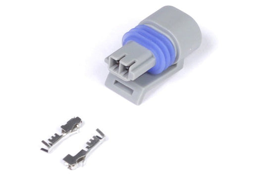 Haltech - Haltech Delphi 2 Pin GM Style Air Temp Connector Grey Plug & Pins - Demon Performance