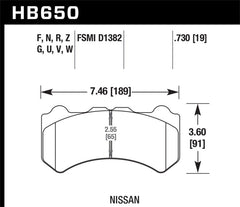 Hawk Performance - Hawk 09 - 11 Nissan GT - R DTC - 70 Motorsports Front Brake Pads - Demon Performance