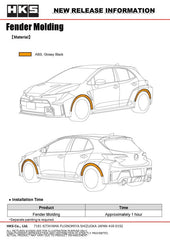 HKS - HKS GR COROLLA GZEA14H Fender Molding - Demon Performance